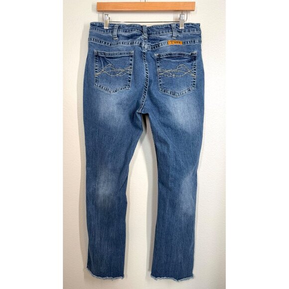 Cowgirl Tuff Co. Womens Distressed Blue Denim Jeans Size W33 L33 western bootcut - Picture 5 of 12
